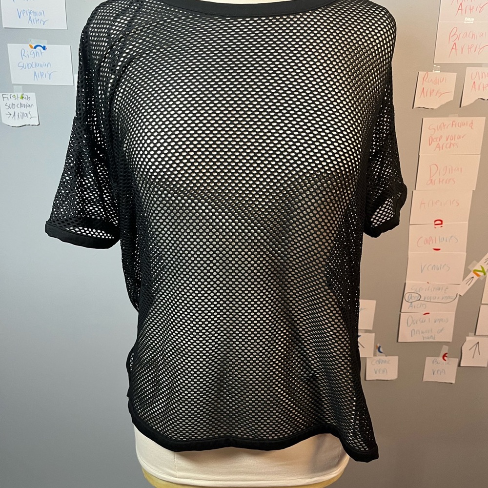 Sweaty Betty Black Mesh Women's Top‎ Small